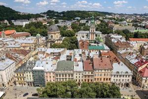 Luftaufnahme von Lemberg, Ukraine foto