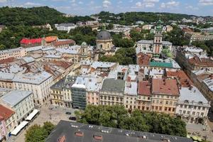 Luftaufnahme von Lemberg, Ukraine foto