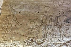 Szene aus dem Abydos-Tempel in Madfuna, Ägypten foto