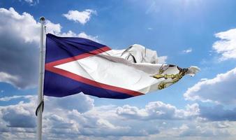 amerikanisch-samoa-flagge - realistische wehende stoffflagge foto