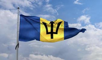 Barbados-Flagge - realistische wehende Stoffflagge. foto