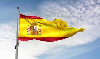 spanien flagge - realistische wehende stoffflagge foto