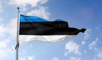 estnische flagge - realistische wehende stoffflagge. foto