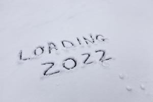 die Inschrift über das neue Jahr 2022 foto