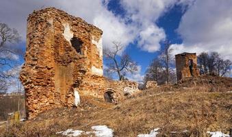 Ruinen einer Festung aus rotem Backstein foto