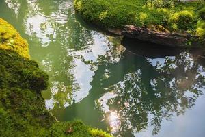 Teichwasser im tropischen Garten foto