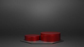 schwarzes und rotes elegantes Luxus-3D-Rendering-Podium foto