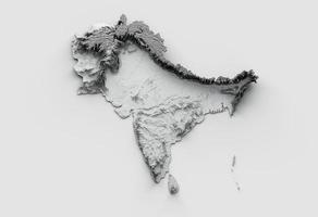 subkontinente karte indien, pakistan, nepal, bhutan, bangladesch, sri lanka und die malediven. 3D-Darstellung foto