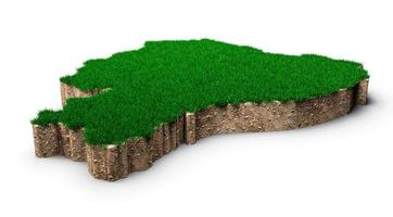 ecuador karte boden land geologie querschnitt mit grünem gras und felsen bodentextur 3d illustration foto