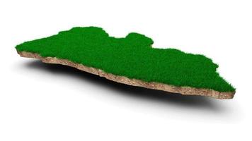 liberia karte boden land geologie querschnitt mit grünem gras und felsen bodentextur 3d illustration foto