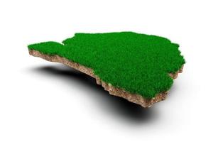 senegal karte boden land geologie querschnitt mit grünem gras und felsen bodentextur 3d illustration foto