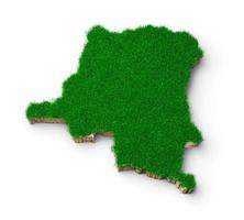 kongo karte boden geologie querschnitt mit grünem gras und felsen bodentextur 3d illustration foto