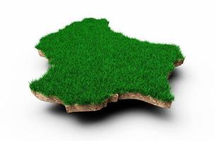 luxemburg karte boden land geologie querschnitt mit grünem gras und felsen bodentextur 3d illustration foto