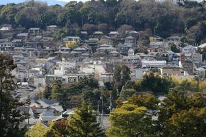 kyoto, japan - stadt in der region kansai. Luftaufnahme mit Wolkenkratzern. foto