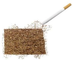 Zigarette und Tabak in Form von North Dakota (Serie)