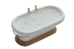 viktorianische badewanne mit wasser und schaum