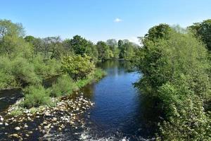 Fluss, der über Felsen in der Landschaft fließt foto