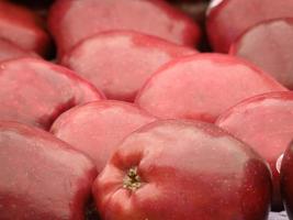 rote köstliche Äpfel am Hofstand foto