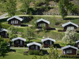 Flam und der Aurlandsfjord in Norwegen foto