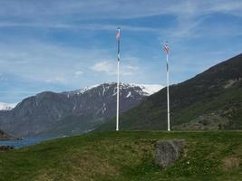 Flam und der Aurlandsfjord in Norwegen foto