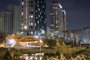 cheonggyecheon stream nachtansicht, jongno-gu, seoul, korea foto