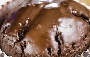 Schokoladen-Cupcake, Nahaufnahme foto