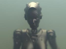 Menschen der Zukunft. 3D-Darstellung zum Thema Roboter. Militärindustrie und Spiele foto