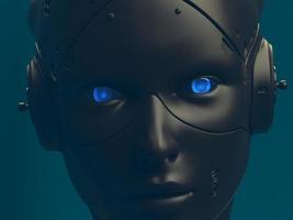 Menschen der Zukunft. 3D-Darstellung zum Thema Roboter. Militärindustrie und Spiele foto