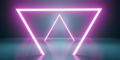 kostenloser hintergrund laserlicht raum neonlicht bühne tech stil boden und wand 3d illustration foto
