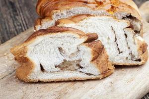 Brot mit Zimtpulverfüllung foto