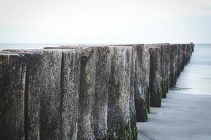 ins Meer ragende Buhnen. eingenommen in zingst auf dem darß. foto