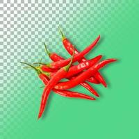 Red Hot Chili auf transparentem Hintergrund. foto