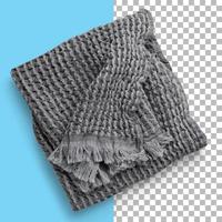 isolierte Detailansicht des grauen Waffelpique-Handtuchs foto