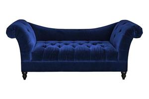 blauer Sofabezug aus Samt. foto