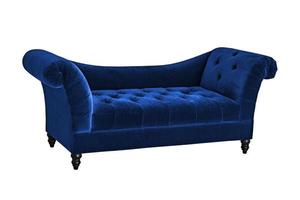 blauer Sofabezug aus Samt. foto