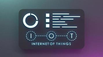 Neon-Internet-Ding-Logo-Symbol. iot-Konzept. 3D-Darstellung. foto