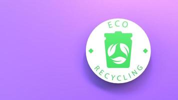 Öko-Recycling-Symbol. Ökologie-Konzept. 3D-Darstellung. foto
