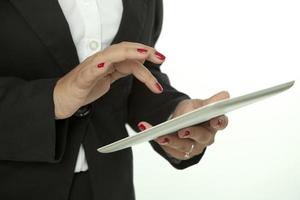 digitales Tablet und Geschäftsfrau