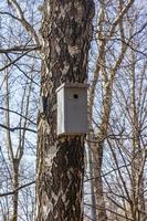 das Vogelhaus auf einem Baum foto