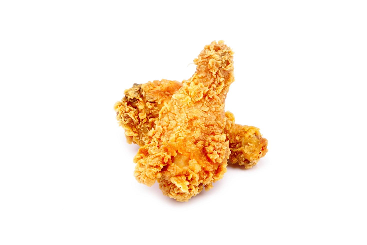 stekt kyckling på vit bakgrund foto