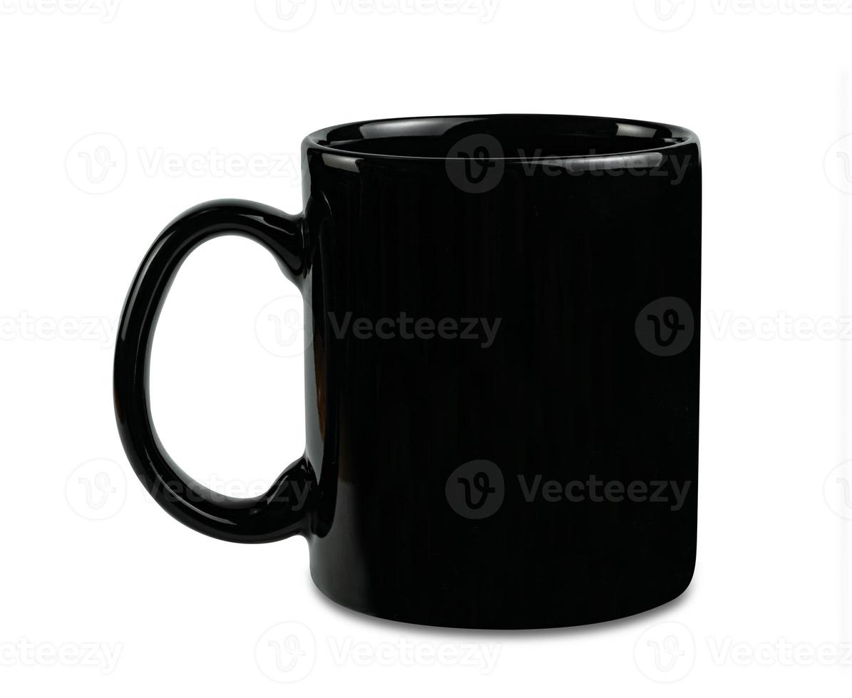 svart kopp kaffe isolerad på vit bakgrund, inkluderar urklippsbana foto