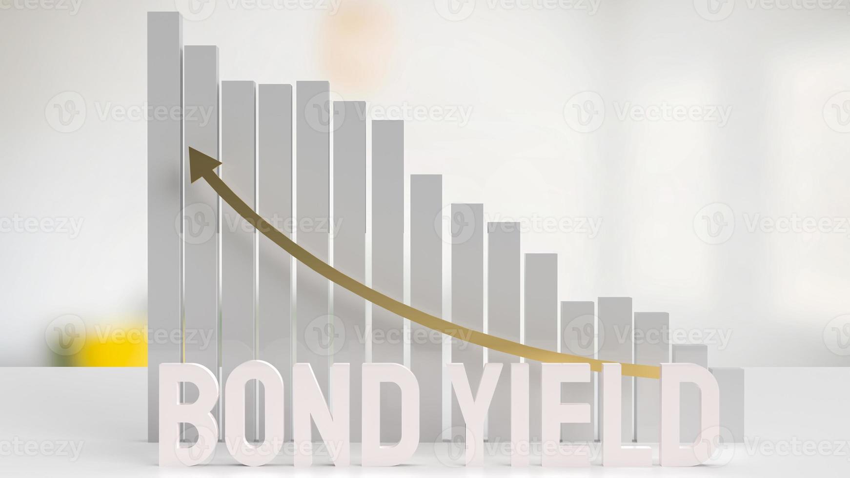 vit text obligation avkastning och diagram för affärsidé 3d-rendering foto