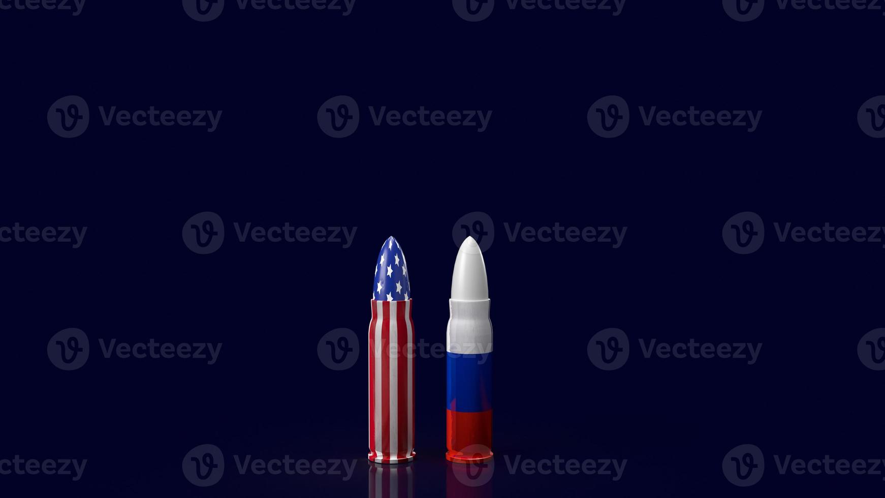 Förenta staterna och Ryssland kula för affärs- eller nyhetskoncept 3d-rendering foto