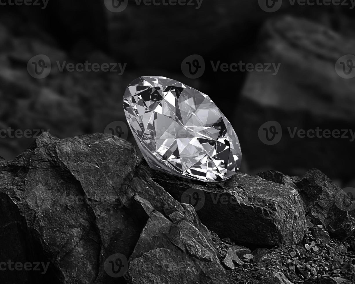 diamant på svart kol bakgrund foto