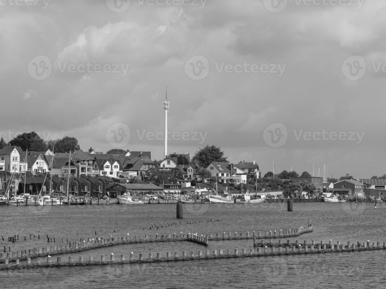 staden Kappeln vid floden schlei foto