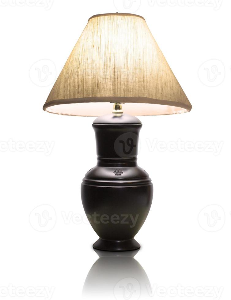 bordslampa isolerad på vit bakgrund foto
