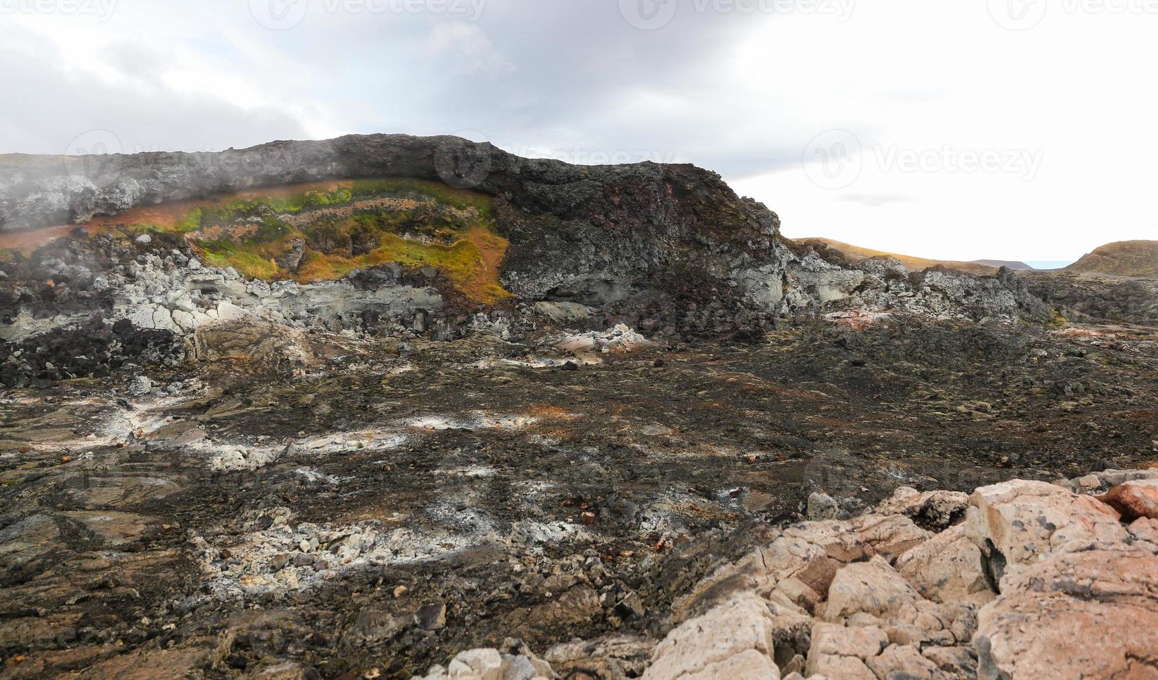 leirhnjukur lavafält på island foto