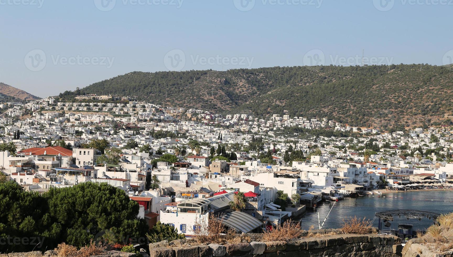 Bodrum stad i Egeiska kusten i Turkiet foto