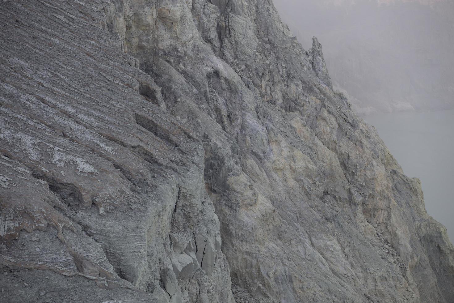 detalj från kawah ijen vulkanen och kratern, Indonesien foto