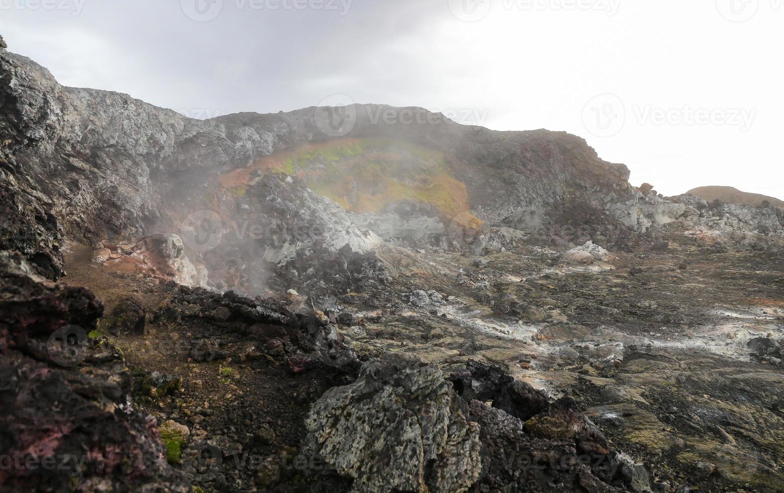 leirhnjukur lavafält på island foto